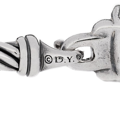 David Yurman Sterling Silver Diamond Hampton Blue Topaz 3mm Petite Wheaton Bracelet 4 of 4