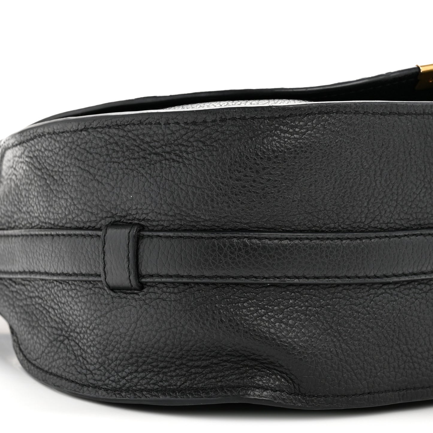Calfskin Medium Marcie Round Crossbody Bag Black