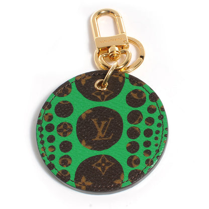 Louis Vuitton Monogram Kusama Pumpkin Dots Key Ring Green 1 of 6