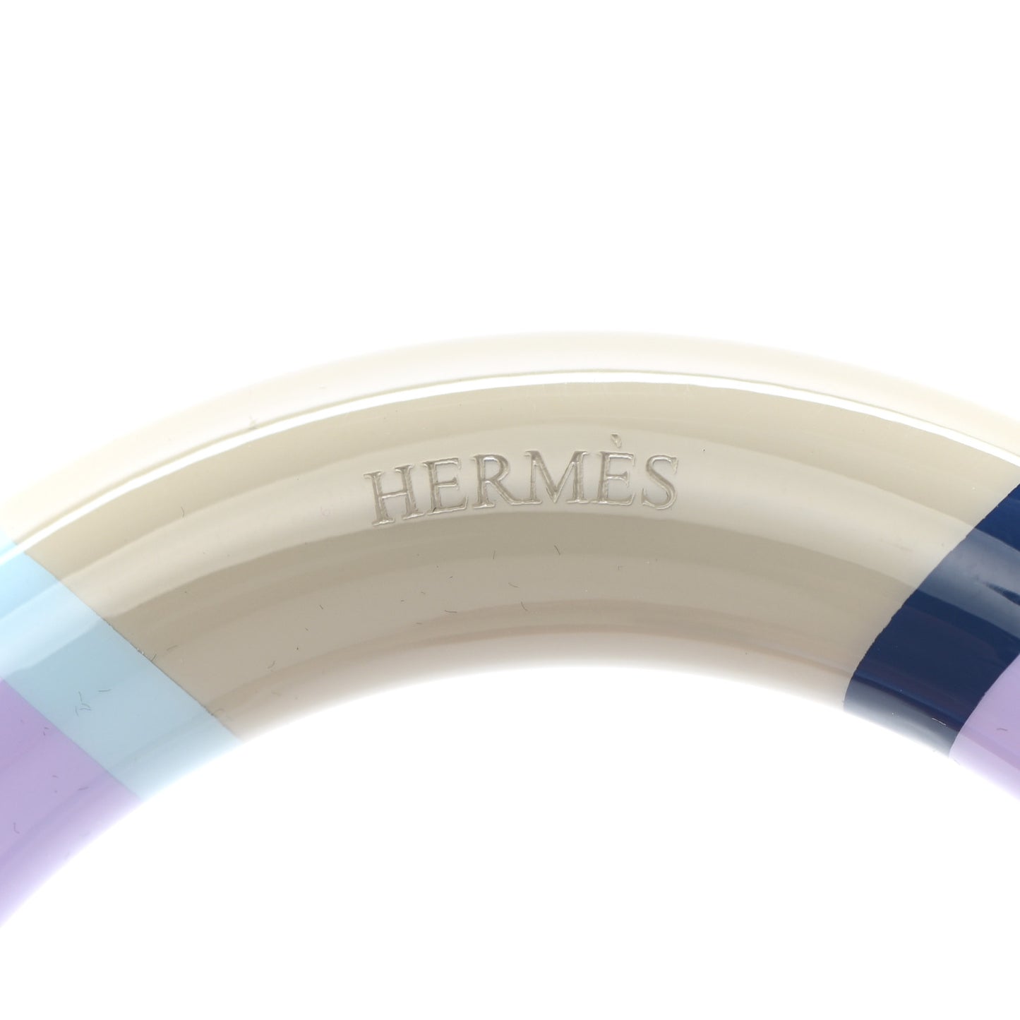 Lacquered Wood H Equipe GM Bangle Bracelet T2 Lilas