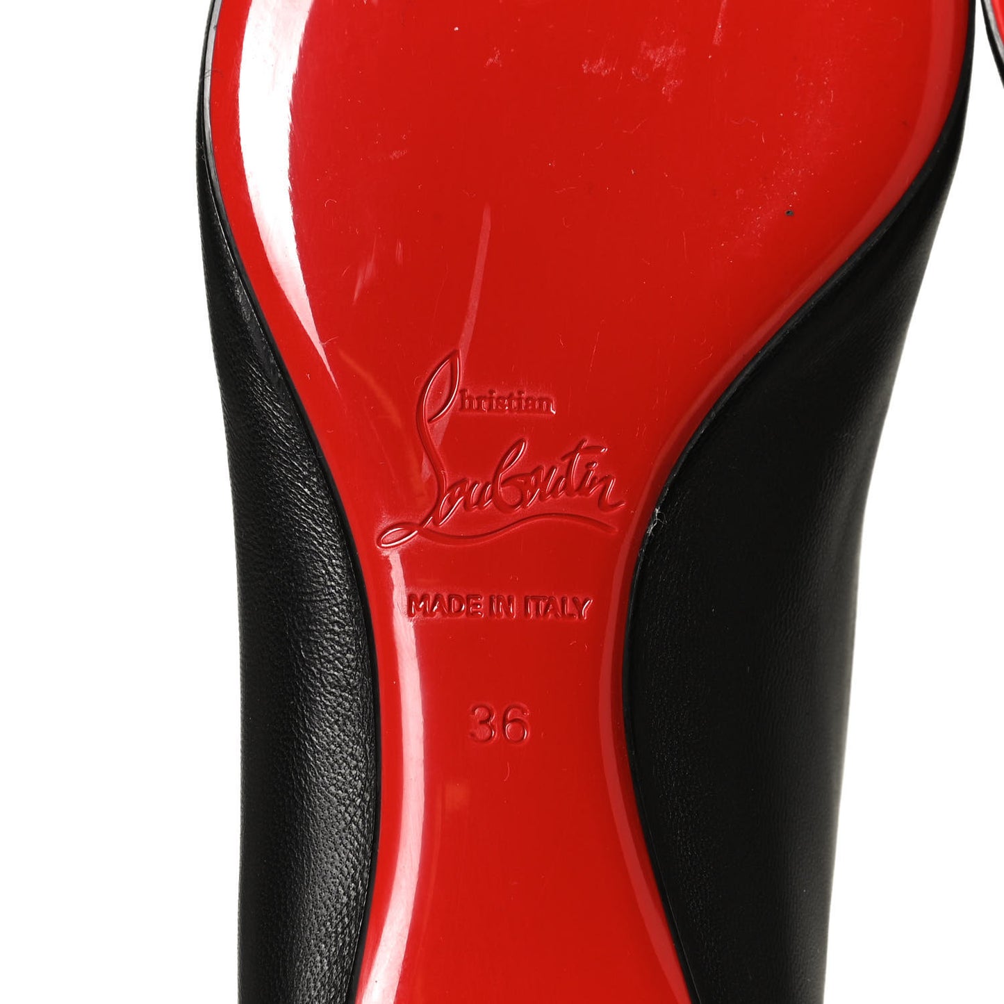 Shiny Nappa Ballalla Flats 36 Black