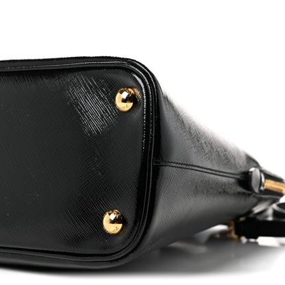 Prada Saffiano Vernice Small Dome Tote Black 9 of 9