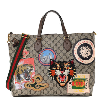 Gucci Soft GG Supreme Monogram Courrier Medium Crossbody Tote Beige New Acero 1 of 11