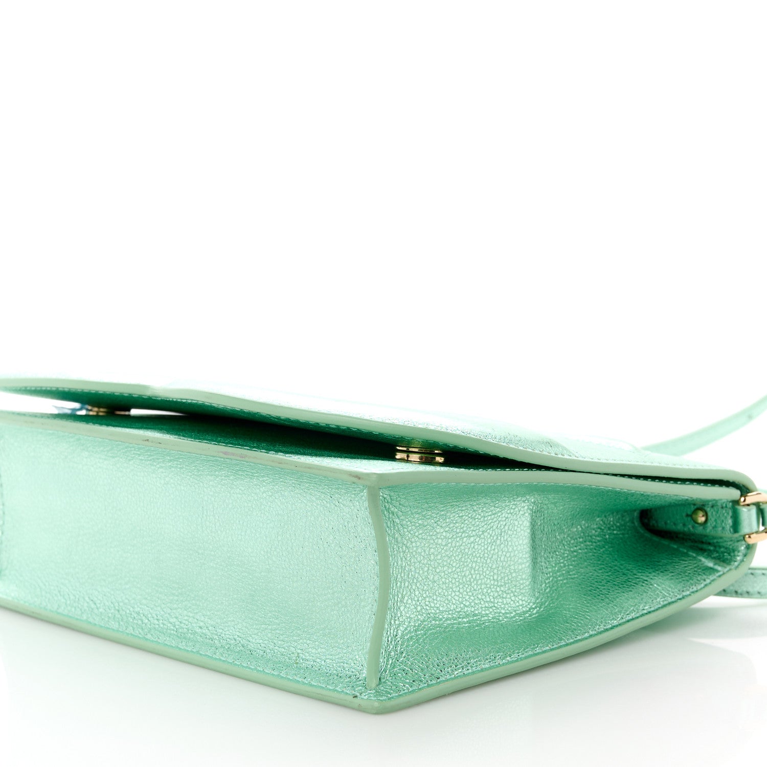 Dolce & Gabbana Metallic Calfskin DG Logo Flap Crossbody Bag Green 9 of 9