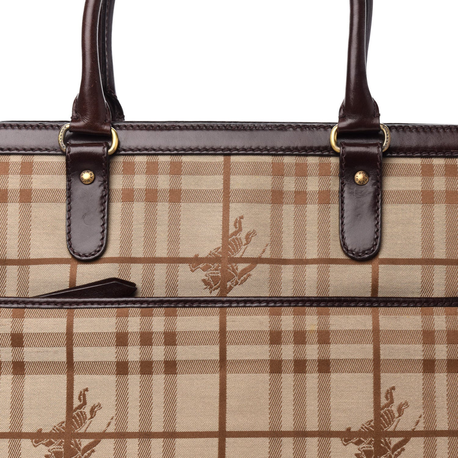 Burberry Haymarket Check Tote Brown 12 of 12