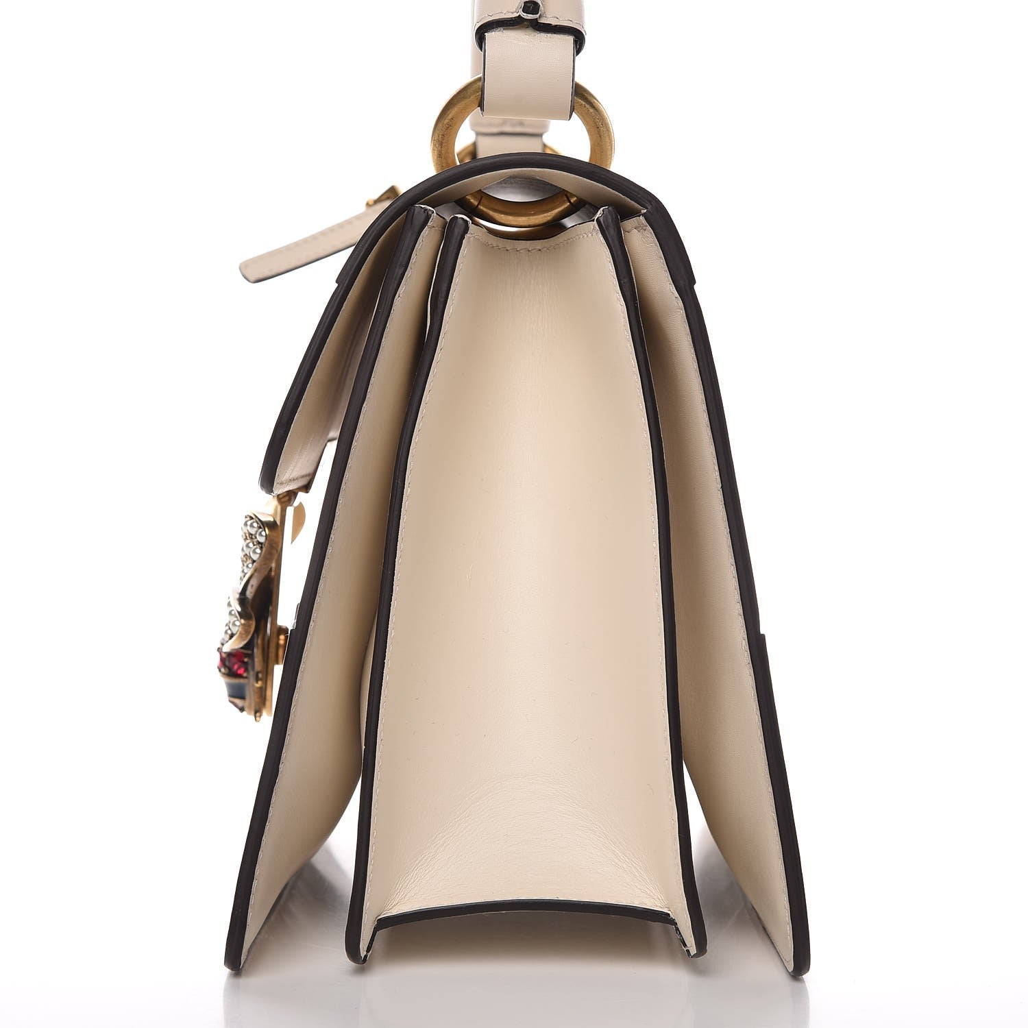 Gucci Calfskin Sylvie Web Small Queen Margaret Top Handle Bag White 9 of 10