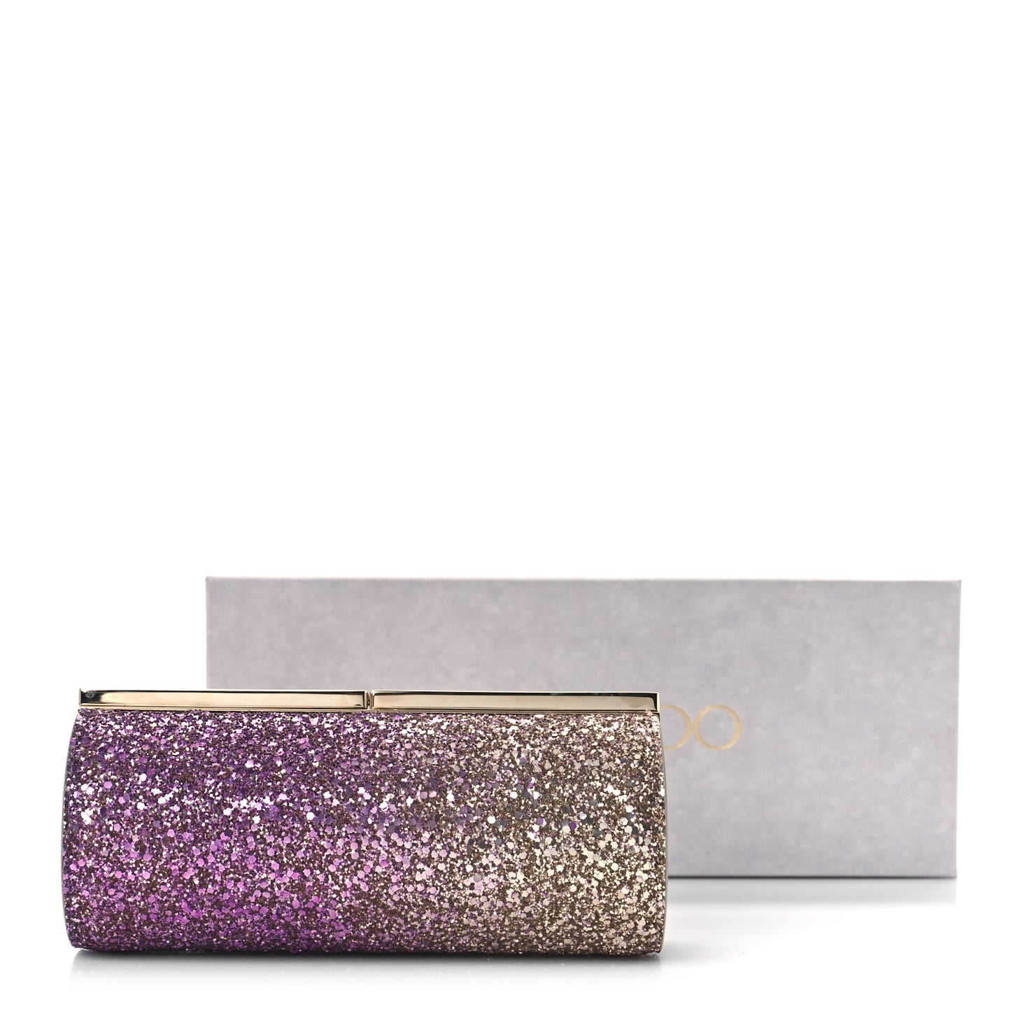 Coarse Glitter Trinket Clutch Pink Gold