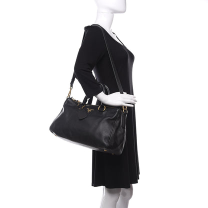 Prada Soft Calfskin Tote Black 2 of 10