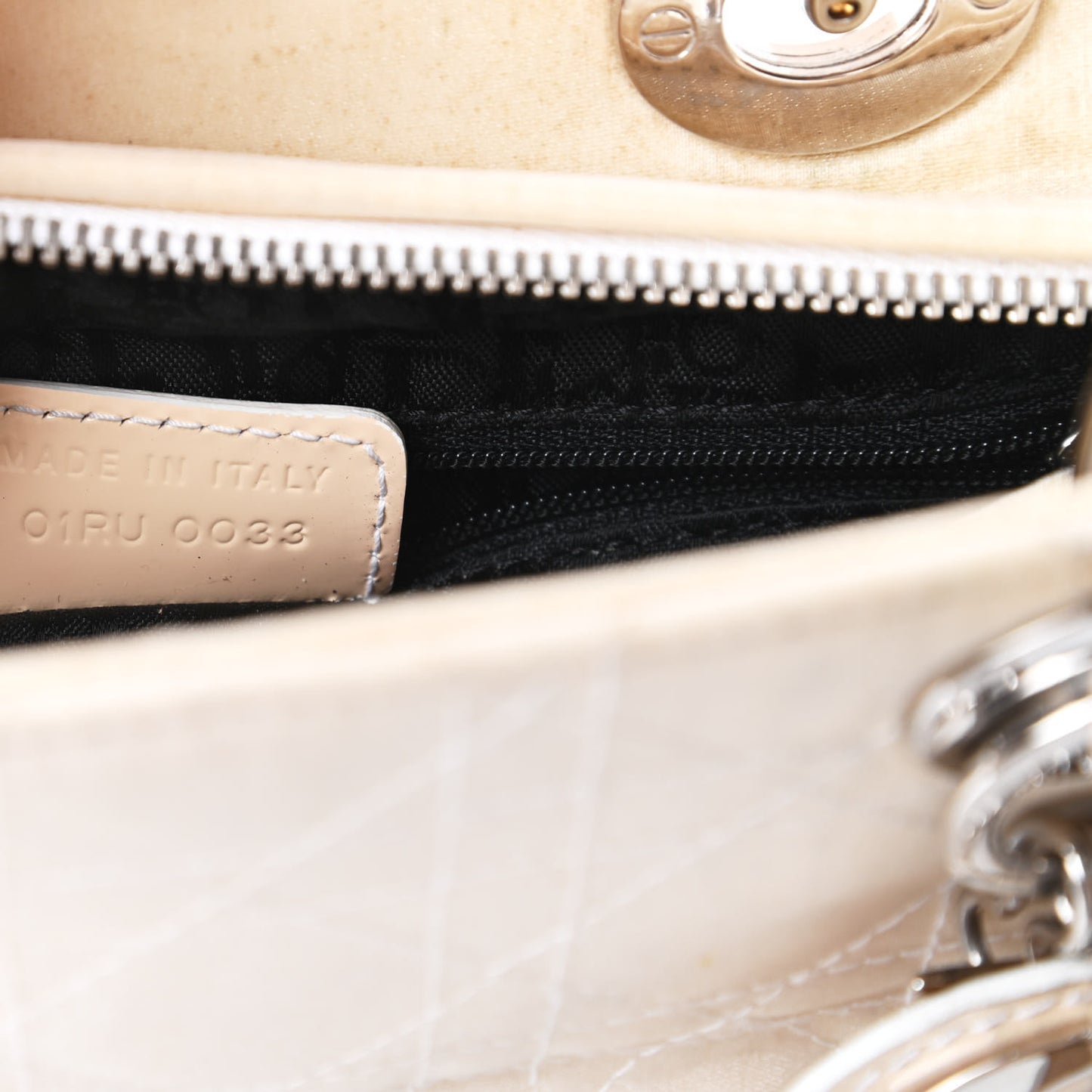 Nylon Cannage Medium Lady Dior White