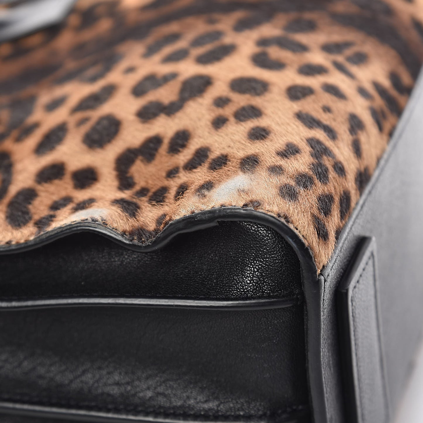 Pony Effect Calfskin Leopard Print Baby Supple Sac De Jour