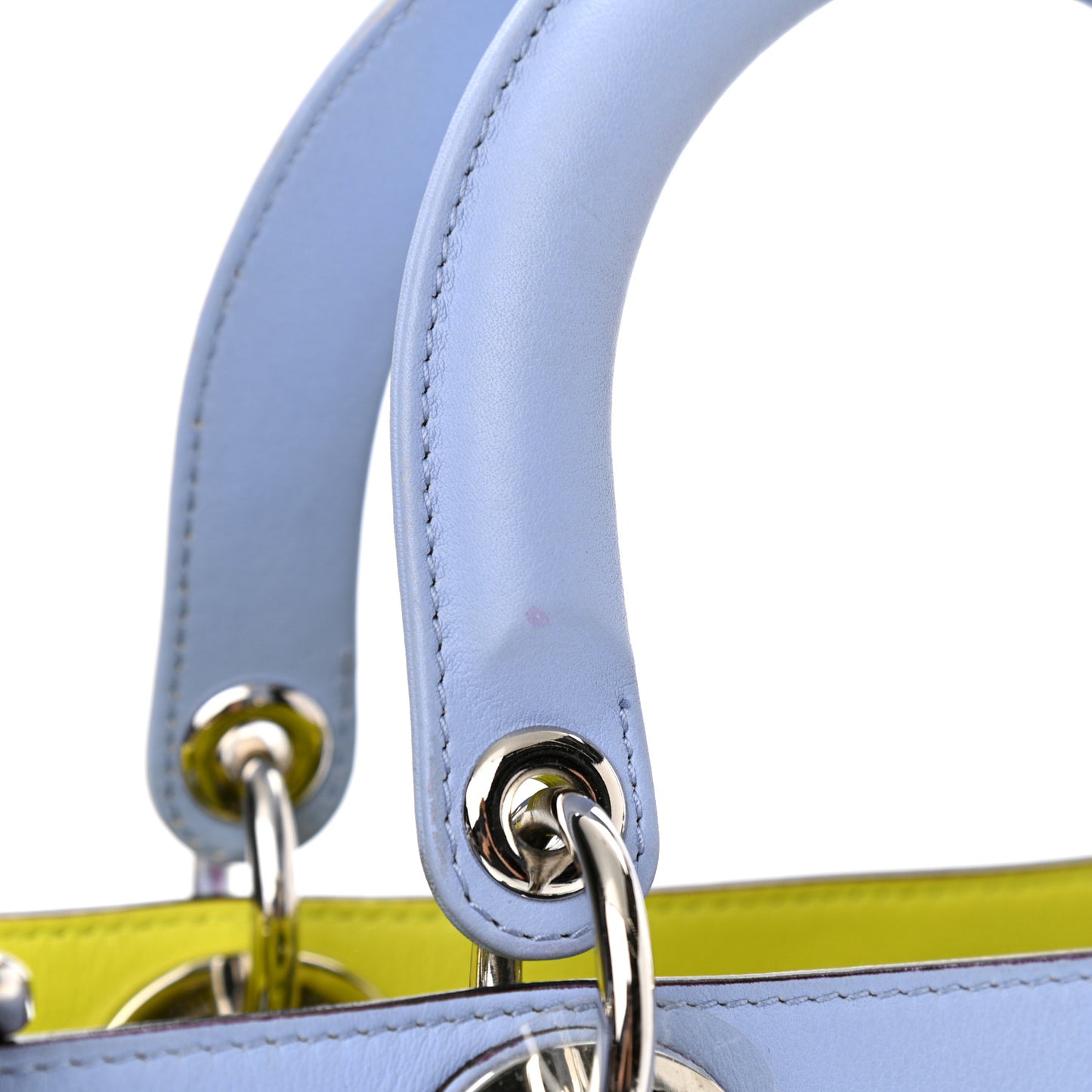 Smooth Calfskin Medium Diorissimo Tote Lavender Jaune Fluo