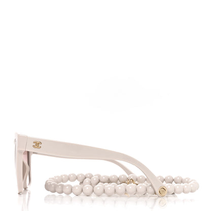 Chanel Acetate Chain Square Sunglasses 5487-A Beige 3 of 7