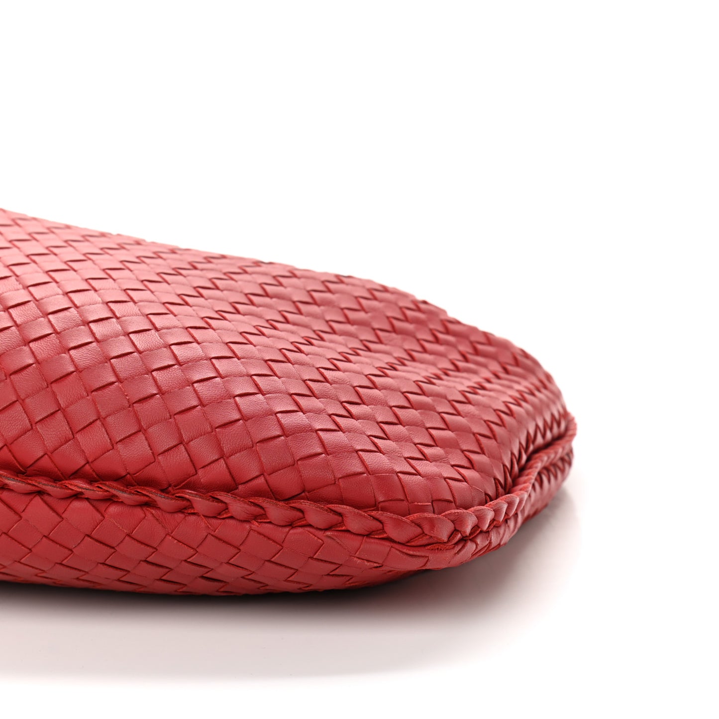 Nappa Intrecciato Medium Veneta Hobo Red