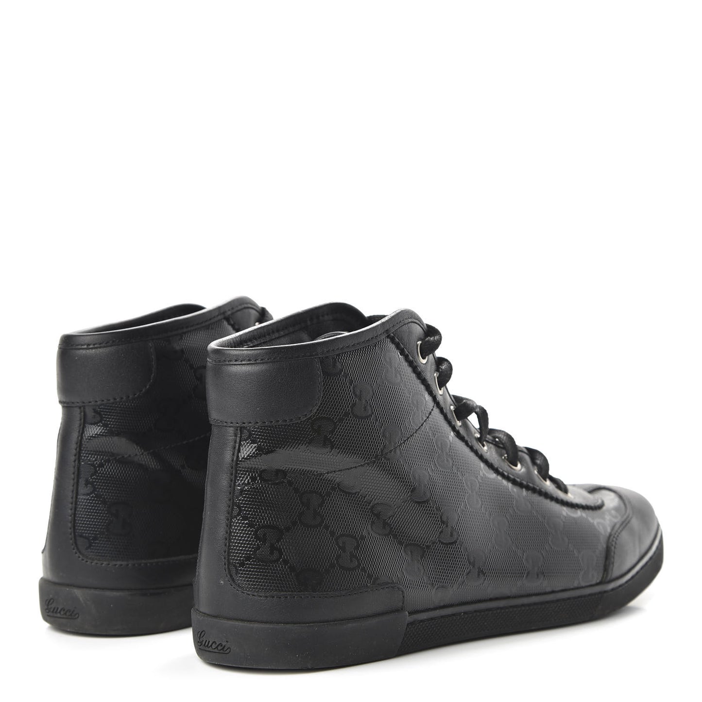 Imprime Monogram Womens High Top Sneakers 37.5 Black