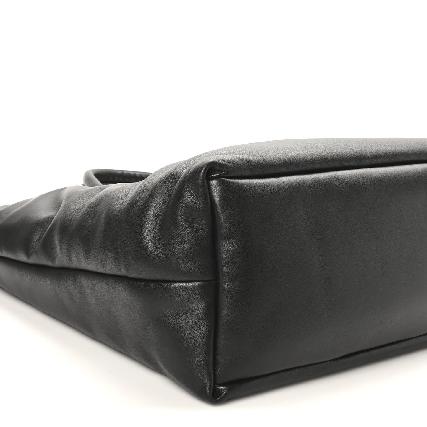 Lambskin Wide Puffer Tote Black