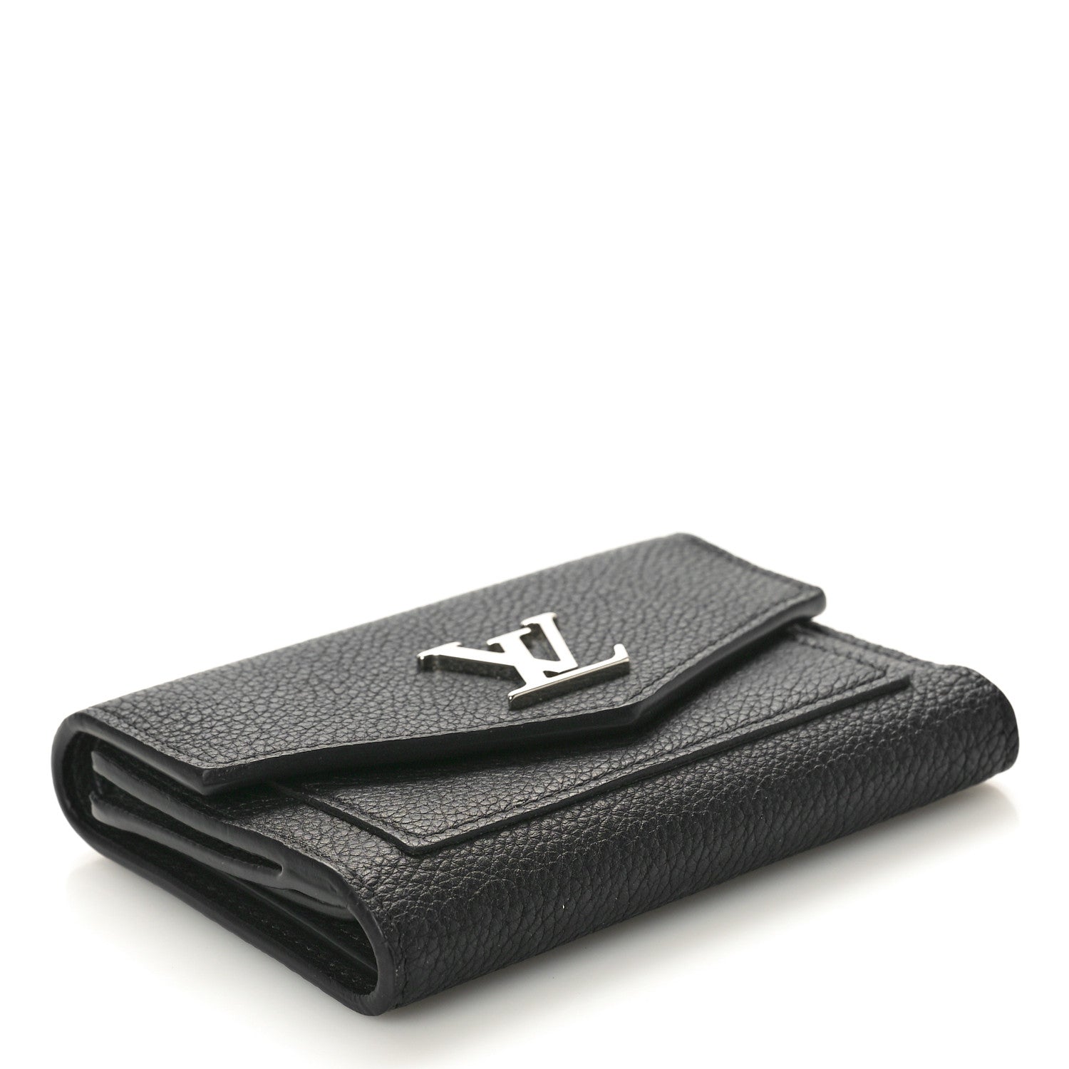 Louis Vuitton Soft Calfskin My Lockme Compact Wallet Black 4 of 7