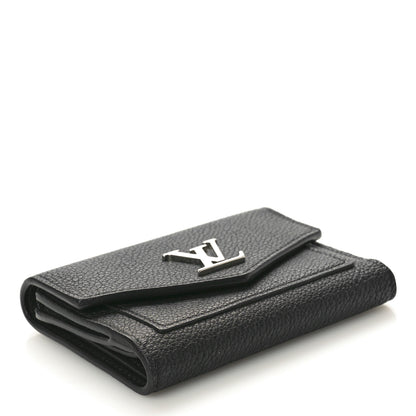 Louis Vuitton Soft Calfskin My Lockme Compact Wallet Black 4 of 7