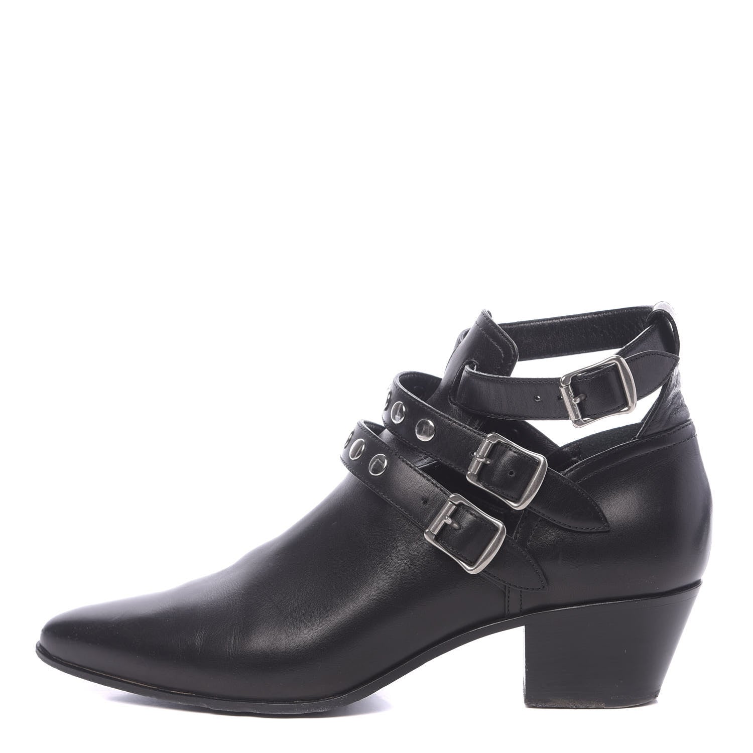 Saint Laurent Calfskin Rock Rivet Stud Booties 40 Black 1 of 11