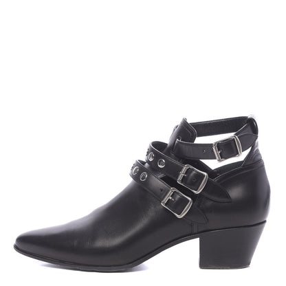 Saint Laurent Calfskin Rock Rivet Stud Booties 40 Black 1 of 11