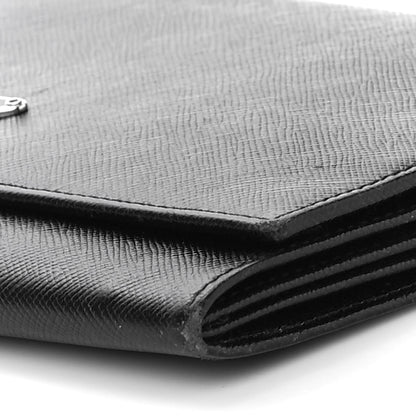 Prada Saffiano Triangle Flap Wallet Black 6 of 16