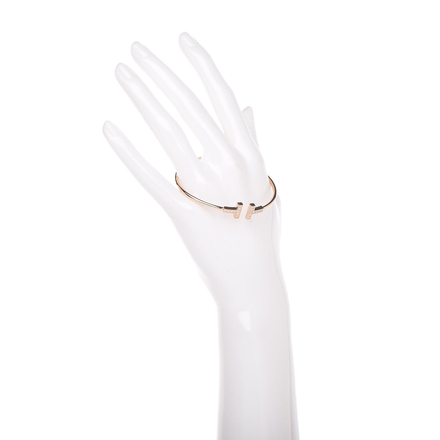 18K Rose Gold Diamond T Wire Bracelet