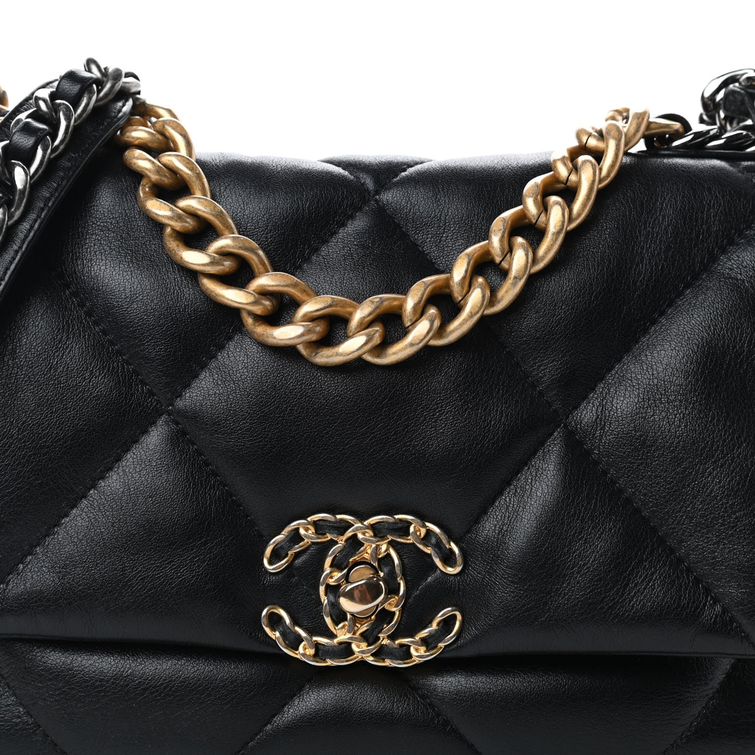Chanel Goatskin Quilted Medium Chanel 19 Flap Black 10 of 10