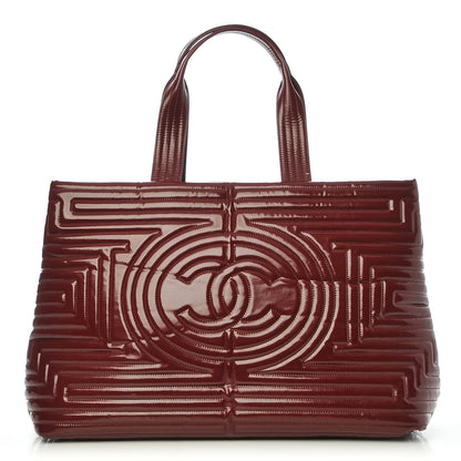 Chanel Vinyl Coco Ming Grand Shopping Tote Burgundy 1 of 9