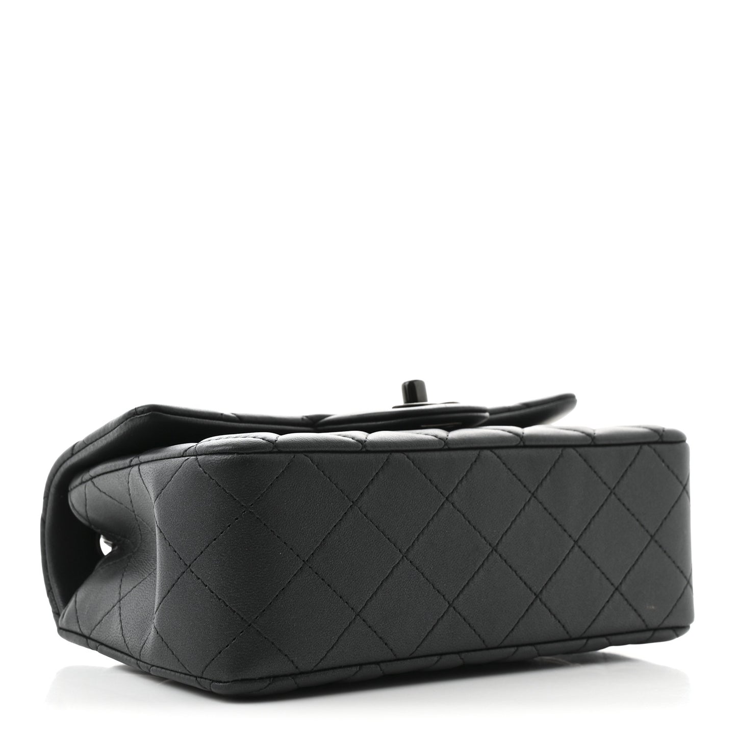 Lambskin Quilted Mini Rectangular Flap So Black