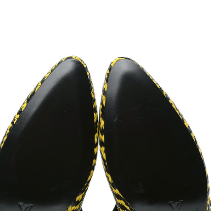 Louis Vuitton Calfskin Woven Rhapsody Ankle Boots 39 Yellow Black 6 of 6
