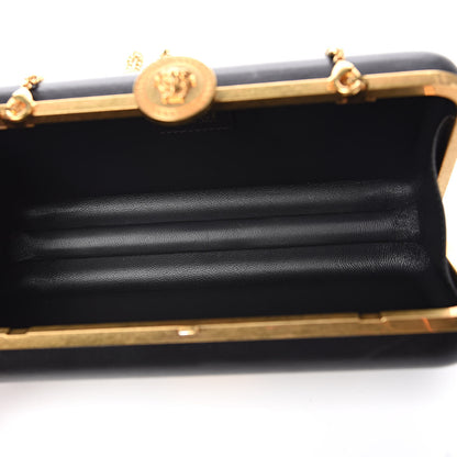 Versace Nappa Medallion Tribute Evening Clutch Chain Black 5 of 9