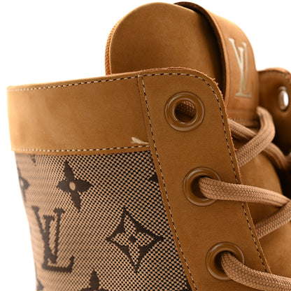 Louis Vuitton Nubuck Monogram Jacquard Mens Ranger Ankle Boots 10.5 Beige 9 of 12