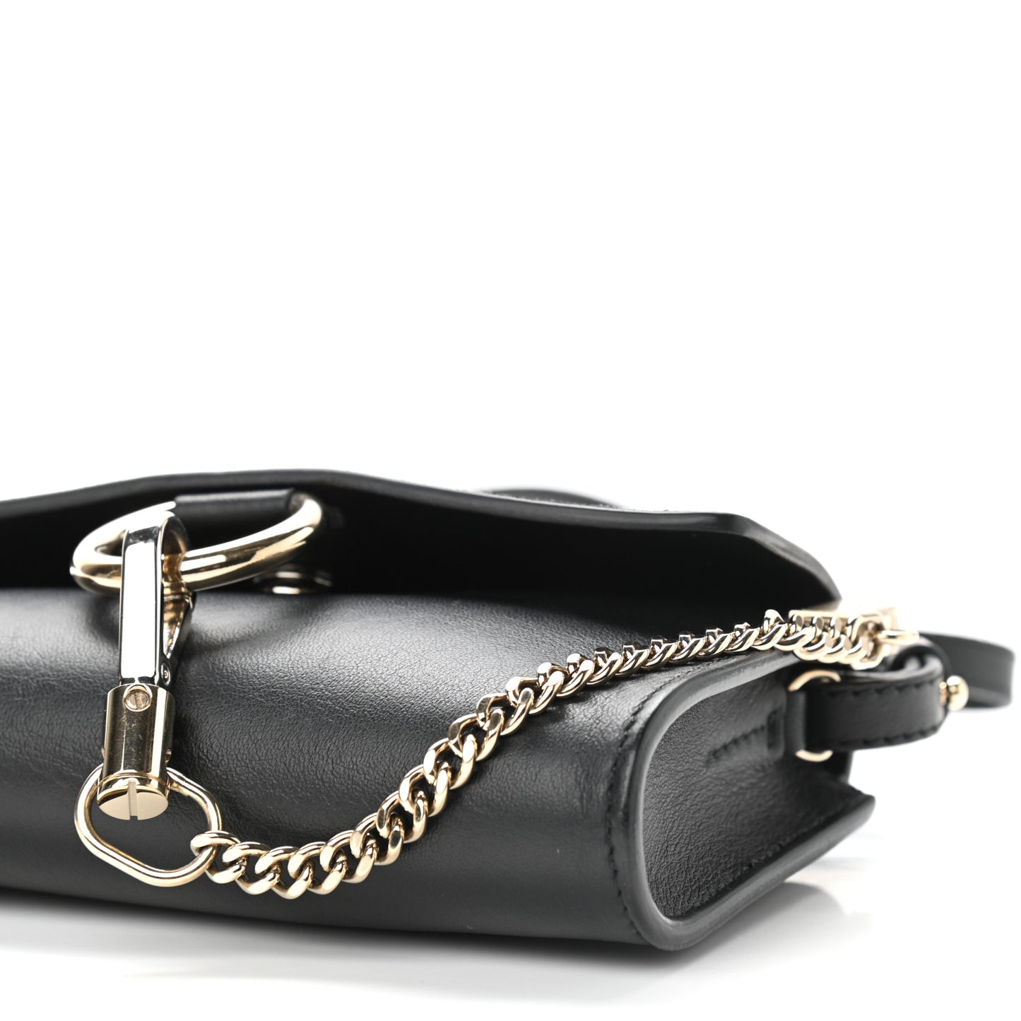 Suede Calfskin Mini Faye Shoulder Bag Black