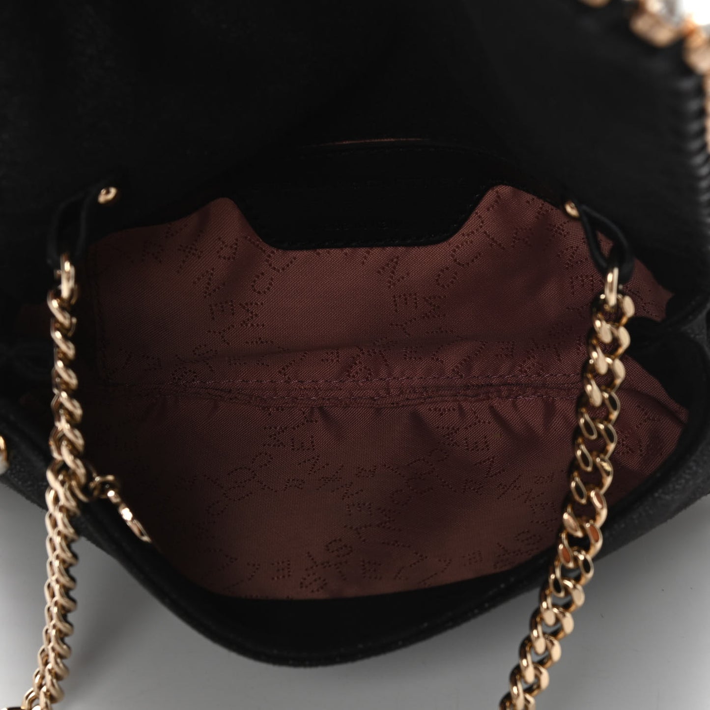 Shaggy Deer Pearl Studded Falabella Crossbody Clutch Black