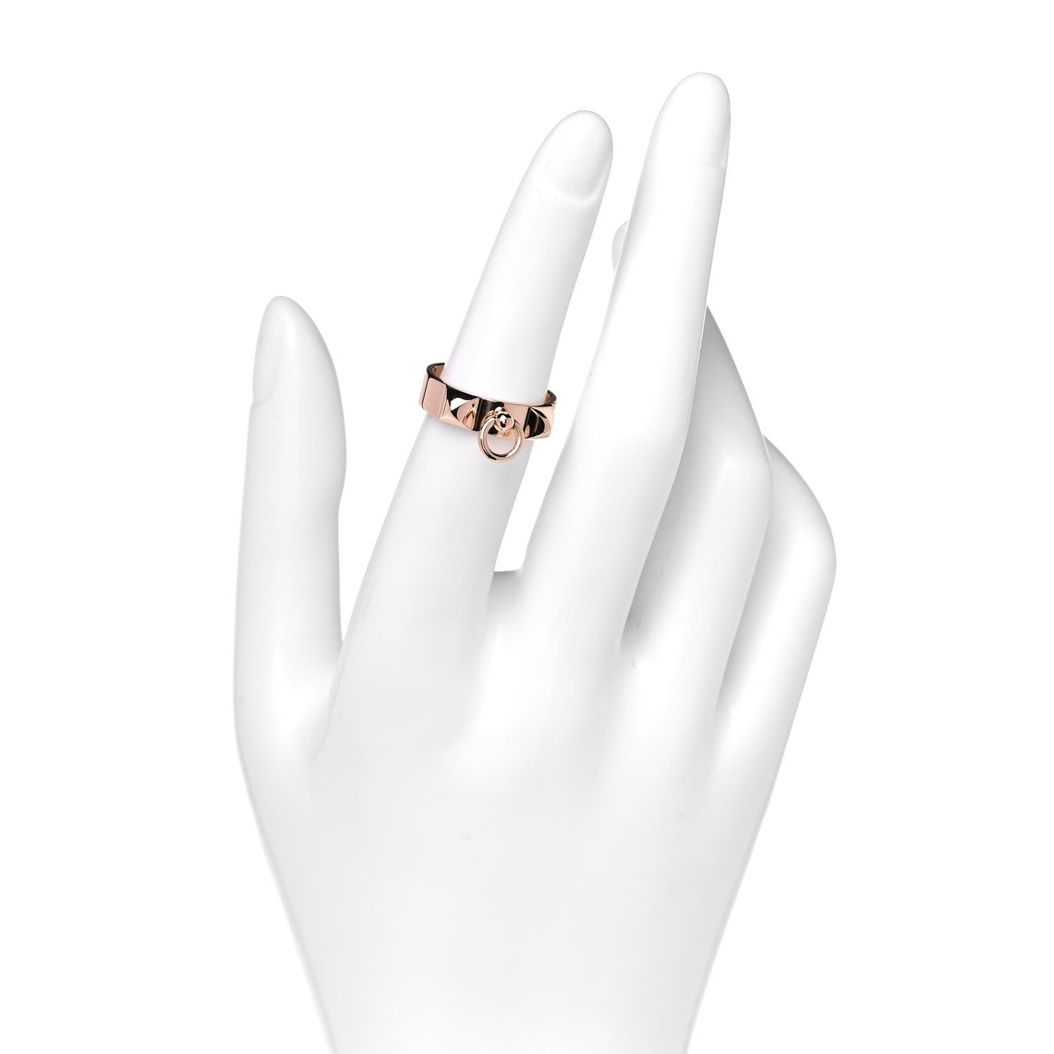 Hermes 18K Rose Gold PM Collier De Chien Ring 52 6 2 of 6