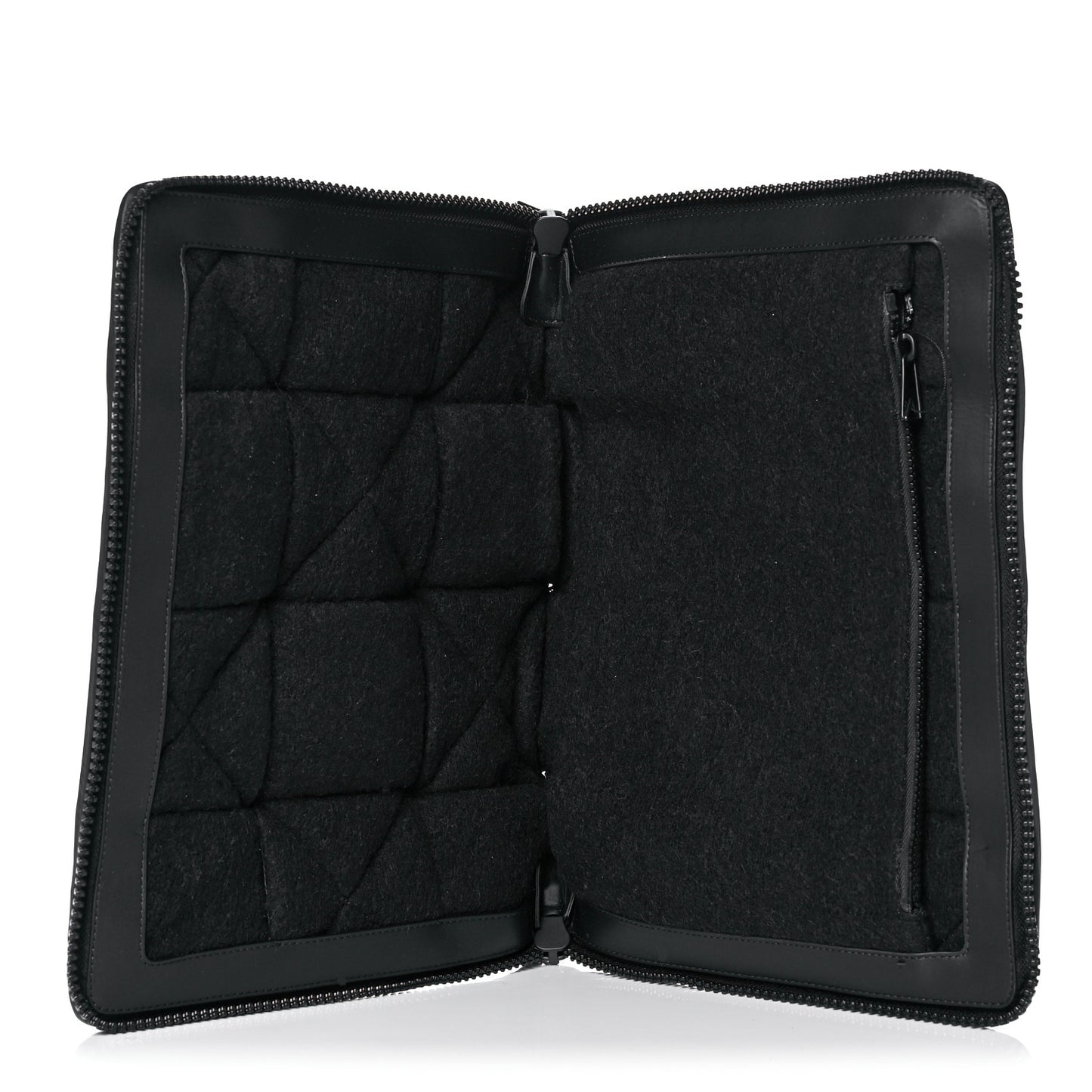 Calfskin Maxi Intrecciato Puffy Laptop Pouch Black