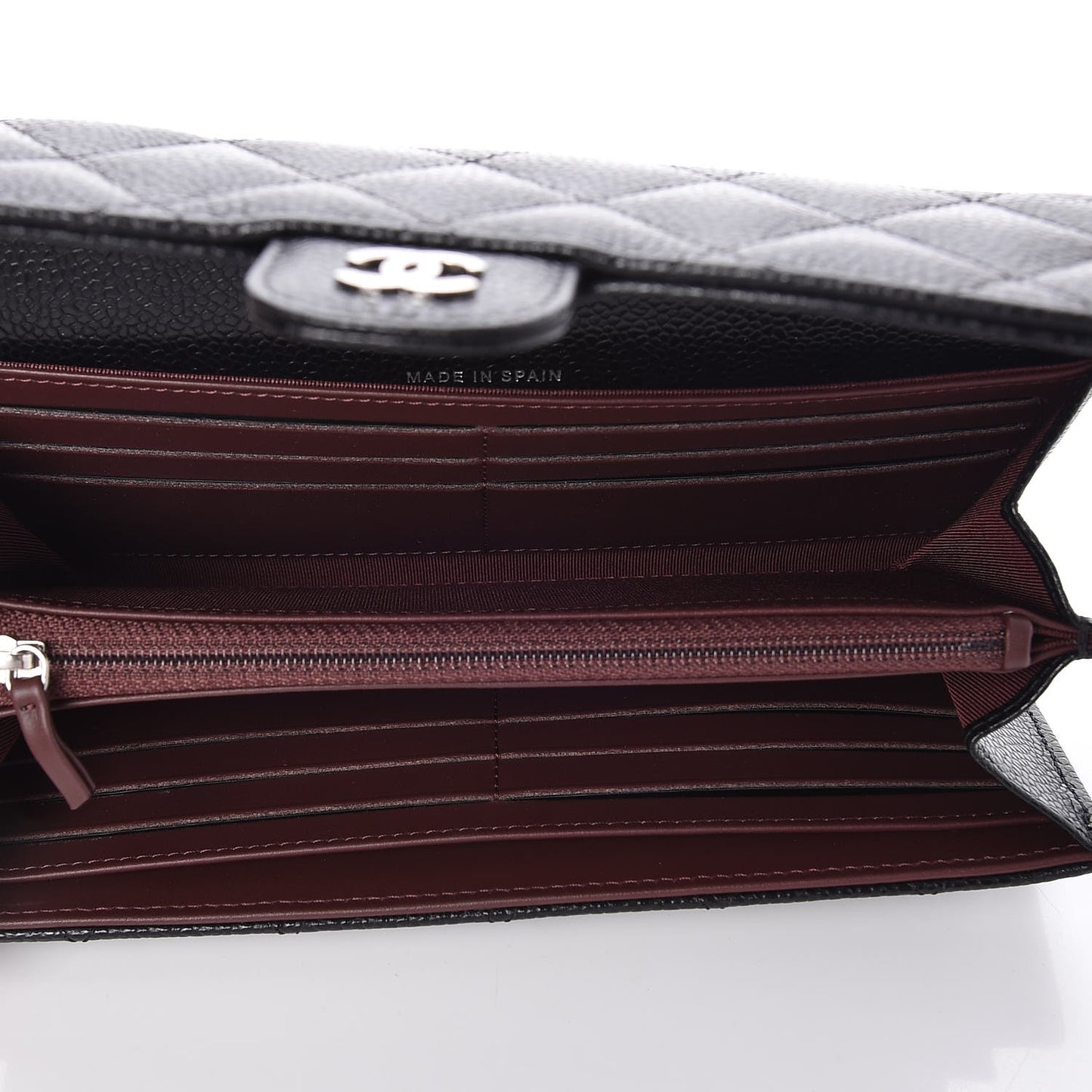 Caviar Quilted Large Flap Wallet Black