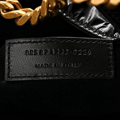 Saint Laurent Crinkled Calfskin Cassandre Hobo Black 7 of 10