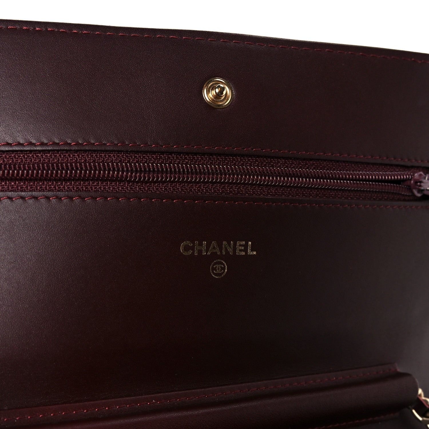 Chanel Patent Calfskin Quilted Reissue Wallet On Chain WOC Dark Red 6 of 12
