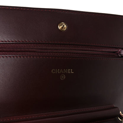 Chanel Patent Calfskin Quilted Reissue Wallet On Chain WOC Dark Red 6 of 12