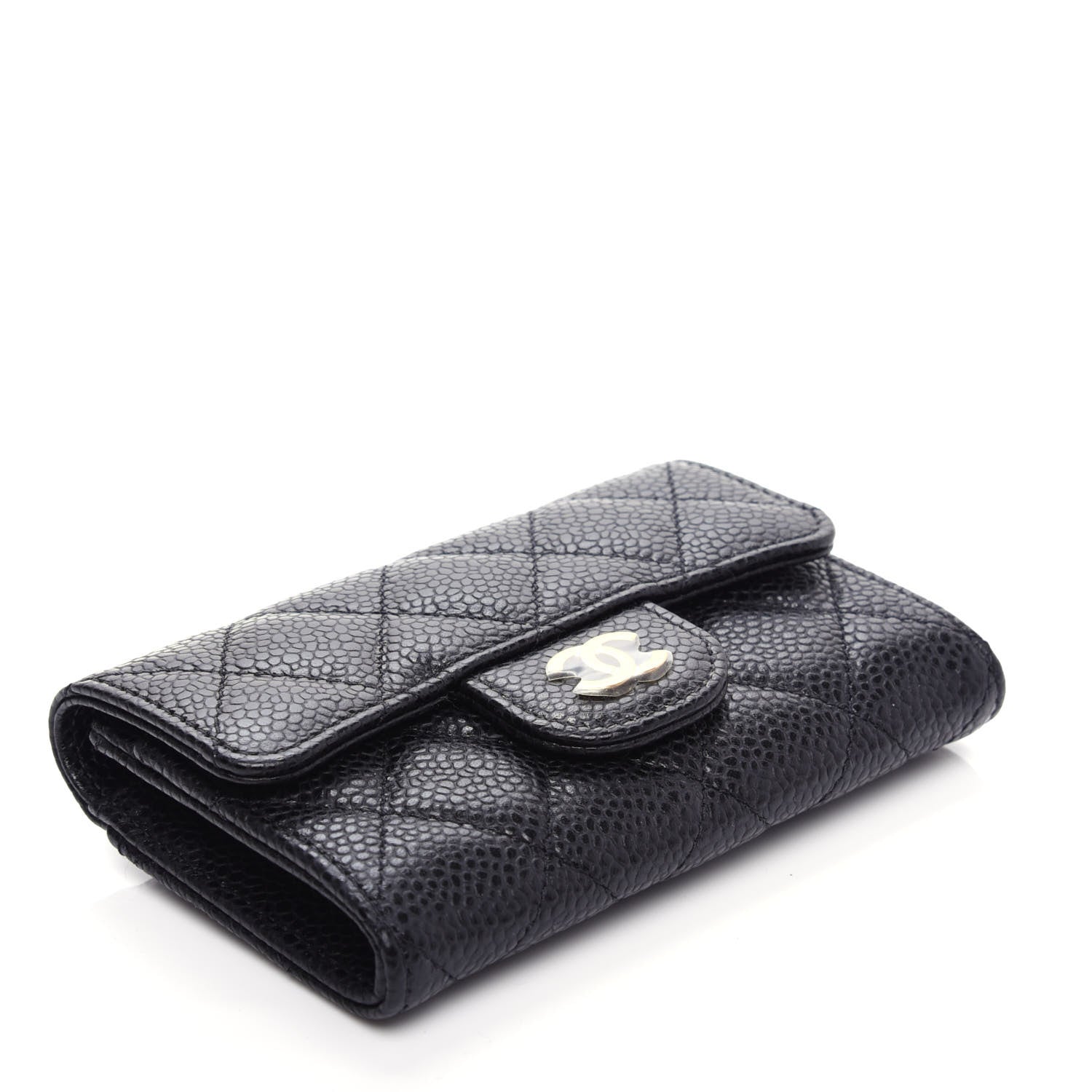 Chanel Caviar Quilted Flap Card Holder Wallet Black 4 of 9