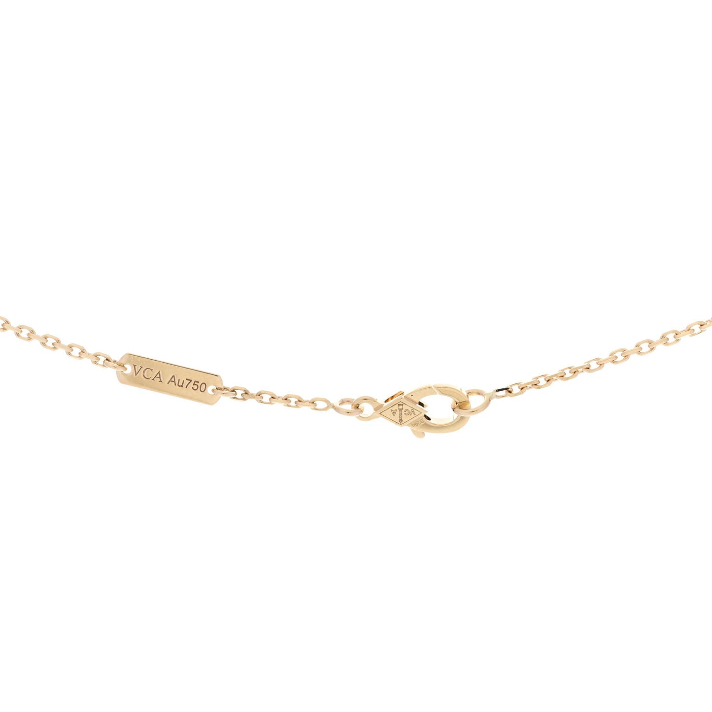 18K Yellow Gold Mother of Pearl Vintage Alhambra Pendant Necklace