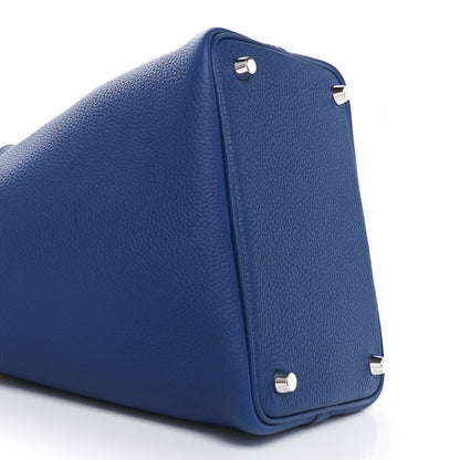 Hermes Taurillon Clemence Picotin Lock 18 PM Bleu Saphir 9 of 11