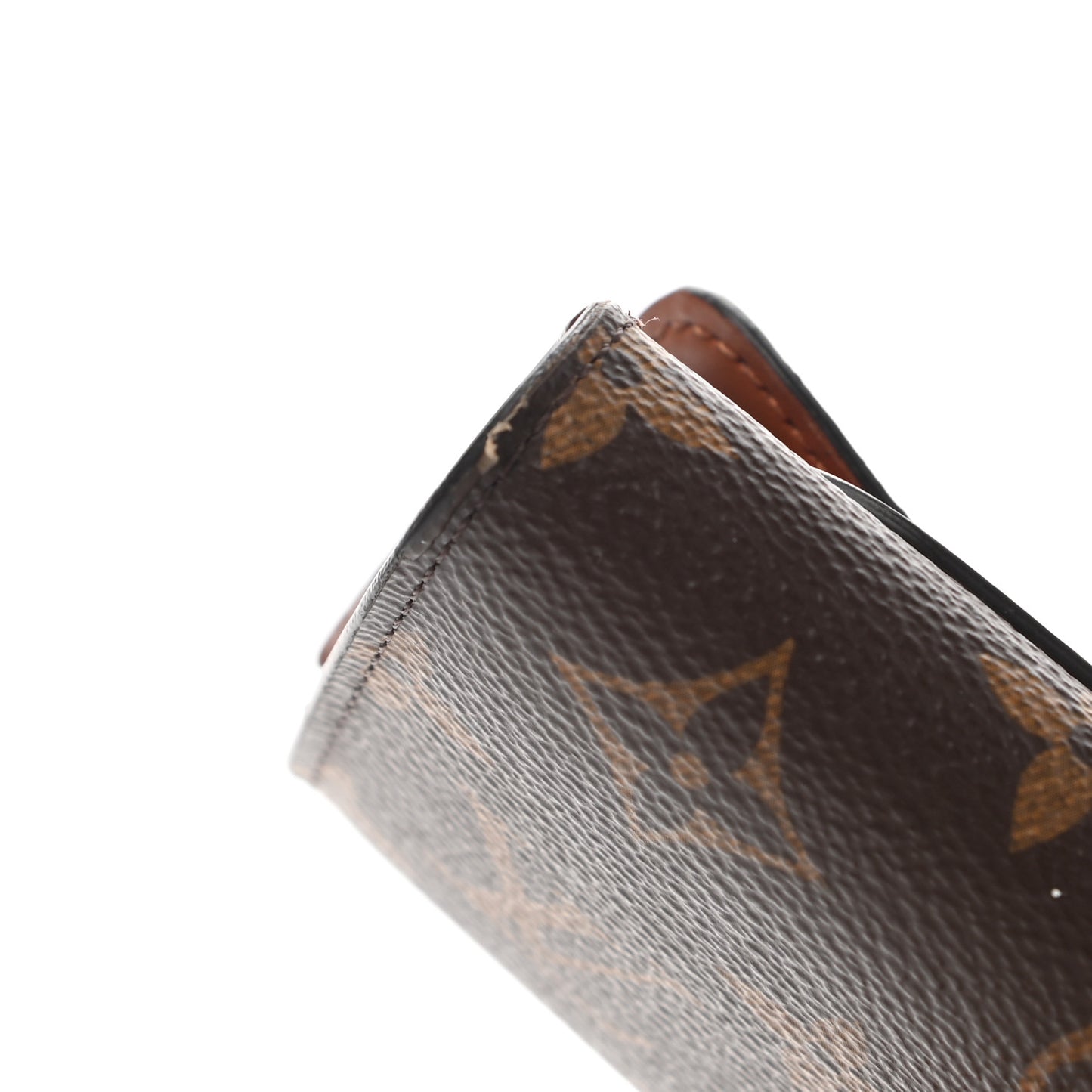 Monogram Flower Lock Compact Wallet Caramel