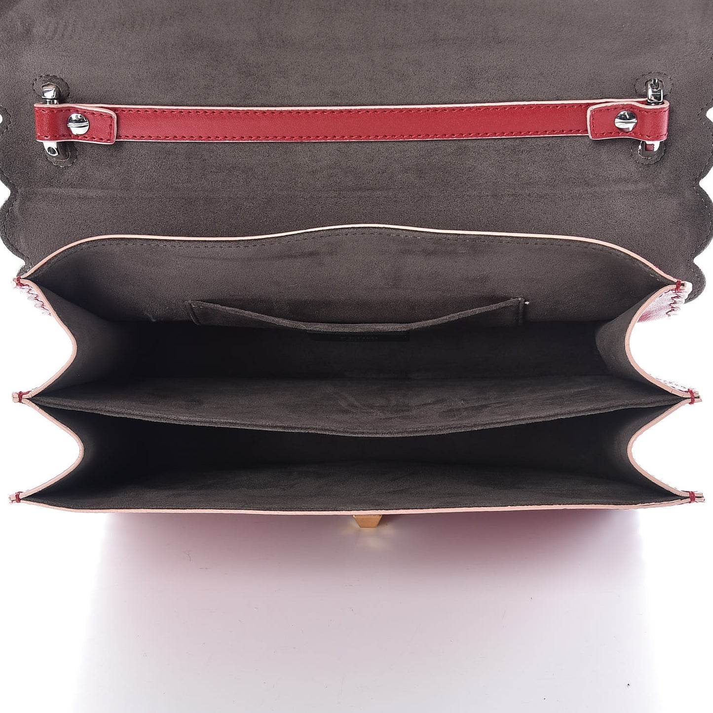 Vitello Liberty Scalloped Studded Kan I Shoulder Bag Fragola