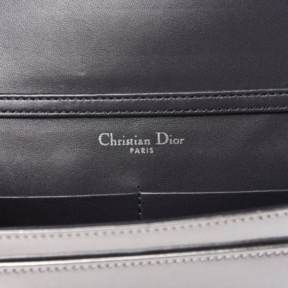 Christian Dior Metallic Patent Micro-Cannage Diorama Wallet on Chain Pouch Silver 8 of 11