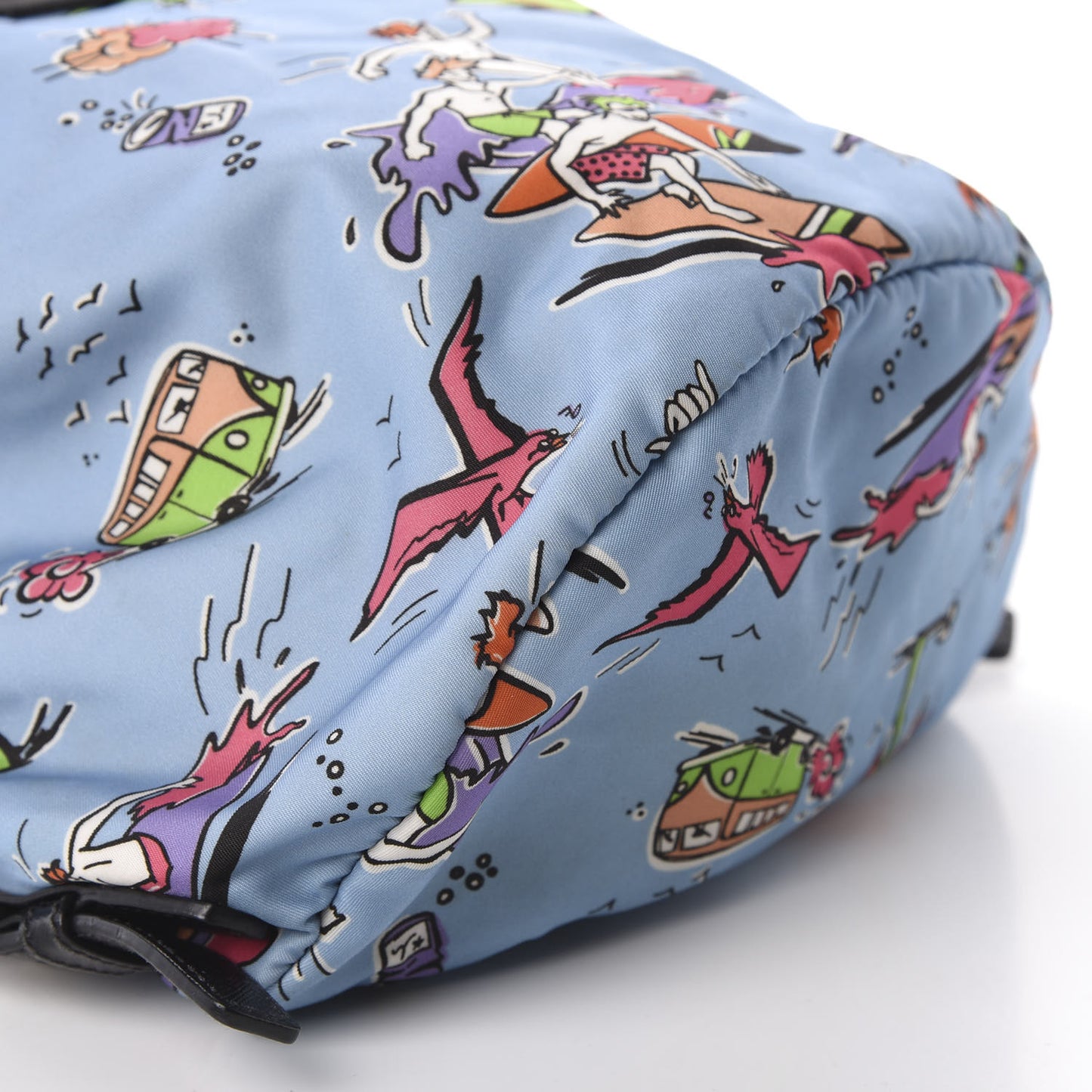Tessuto Nylon Surfer Print Cinch Backpack Blue