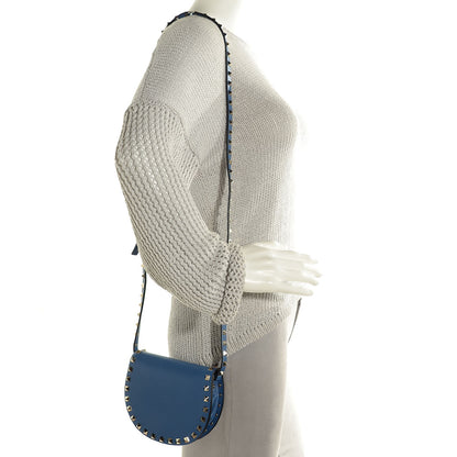 Valentino Garavani Vitello Rockstud Halfmoon Saddle Bag Light Sapphire 2 of 8