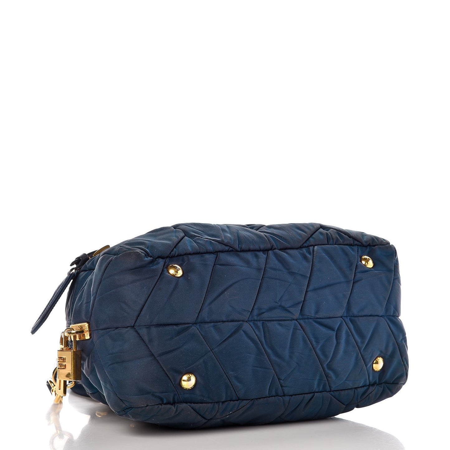 Tessuto Nylon Chevron Quilted Dome Satchel Blue