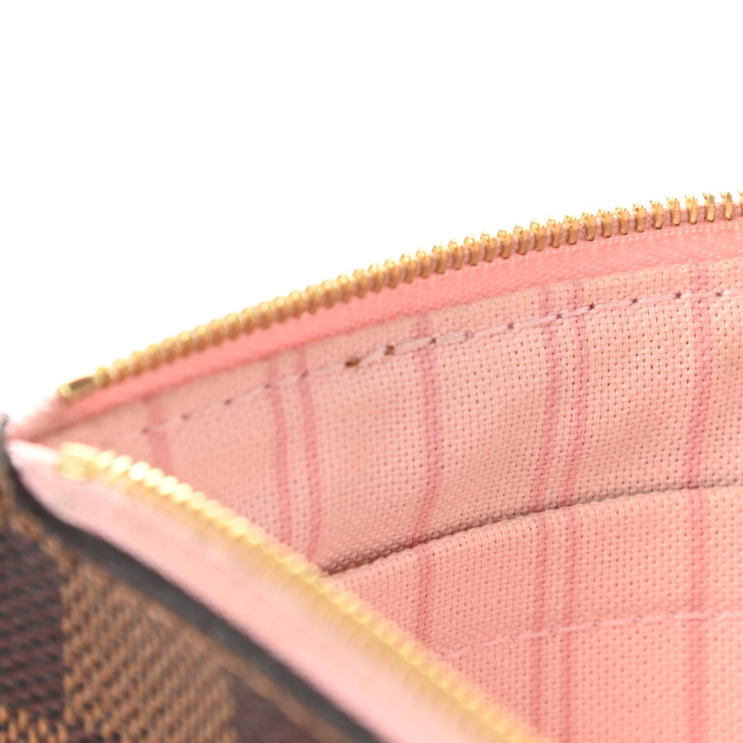 Damier Ebene Neverfull MM GM Pochette Rose Ballerine