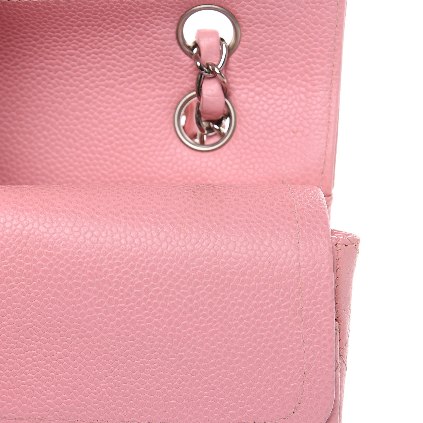 Caviar Quilted Medium Double Flap Pink